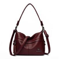 Durable Stitching, Crossbody Style, Bold Solid Color - Fashion Shoulder Purse for Women raudona