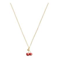 COACH Cherry Pendant Necklace Women's Gold/Red auksas