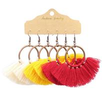 Fashionable Round Pendant Tassel Earrings - Vibrant, Generous, Trendy Street-Style Jewelry