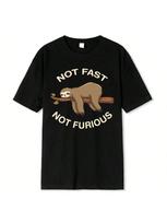 Not Fast Not Furious Sloth Sleeps Hanging From Branches T-Shirt Fashion Tee Clothes Soft T-Shirts Hip HopTops Graphic Shirts S įvairiaspalvis