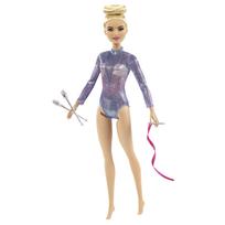 Barbie Barbie at Work Gymnastics Player Dress-Up Doll & House, Ages 3+, Purple GTN65J