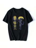 Alien Vs Predator X Beavis And Butthead Hunter And Xenomorph Funny Black T-Shirt Cheap  Cotton T Shirt unisex Clothing S įvairiaspalvis