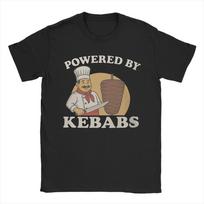 Unisex Funny Powered By Doner Kebab Grill Master T Shirt Foodie Cotton Tops Novelty Short Sleeve Round Collar Tee Shirt TShirt S