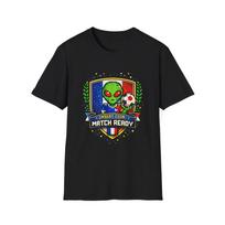 France Retro Arcade Alien Soccer Crest Children's Children's T  Children's T-shirt | Match Ready Football Tee 110