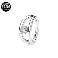 European American G23 Titanium Alloy Nose Ring with Zirconium Stud