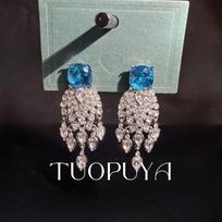 Elegant Rhinestone Tassel Water Drop Earrings for Women