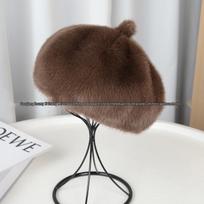 Women's Elegant Autumn/Winter Faux Fur Pumpkin Beret - Korean & Japanese Style Hat