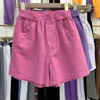 Hong Kong Style Purple High-Waist Wide-Leg Denim Shorts - Age-Reducing, Summer 2026, Loose Five-Point Casual Fit M