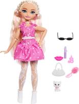 Barbie Dream Besties Malibu Fashion Doll & Accessories, poseable with blonde hair & makeup themed toy pieces.