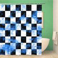 Chess Shower Curtain Horse Head International Chess Stripes Bathroom Curta Chessboard Waterproof Board Game Bath Curta Set (as the picture,90X180cm)
