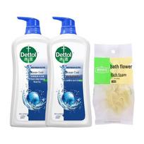 Dettol Healthy Ocean Cool Shower Gel Twin Pack with Bath Flower