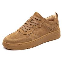 New retro versatile trendy shoes leather thick-soled heightening casual shoes men's tooling board shoes velvet leather 38