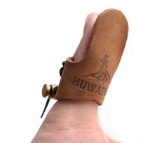 Mongolian Style Cowhide Thumb Ring Finger Guard for Archery