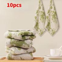 Rose Print Wipe Cloth No Trace Microfiber Cleaning Cloth Durable Cleaning Towel  Bowl Green 25cm