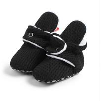 2024 Non-Slip Baby Walker Shoes: Striped, Soft Sole, Warm, Buckle Design