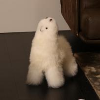 INJOI Alpaca Plush Toy (B) - Fluffy, Cute, Soft to the Touch, Handmade, Rare, Natural Alpaca Fur, Perfect for Anniversaries, Special Occasions, Gifts