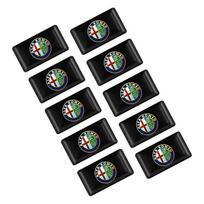 10PCS 3D Epoxy Steering Wheel Decor Sticker Car Styling Interior Decals for Alfa Romeo 4C 159 Spider Giulia Giulietta 156 147