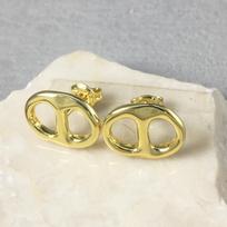 Gold-Plated Irregular Spanish Button Pig Nose Earrings by UNOde50 Geometric Shape varis