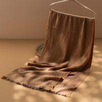 Women's Herringbone Color Block Tassel Shawl - 100% Pure Cashmere