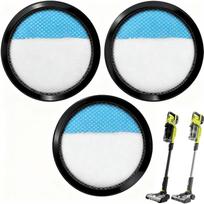 18V ONE + Washable Filter for Ryobi 18V Cordless Stick Vacuum PCL720, PBLSV716, PBLSV717 Replacement Parts, Compare to Part A32SV720N, 3 Pack 3-Pack