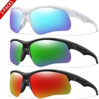 3 Pairs Men Women Fishing Sunglasses Bike Mtb Bicycle Cycling Sports Eyewear Camping Hiking Driving Goggles UV400