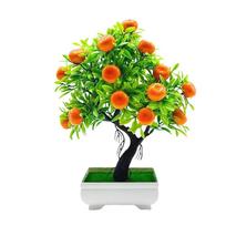 Multicolor Artificial Fruits Bonsai Plastic Foam Pomegranate Chili Fruit Tree potted Green Leaves Photo Props