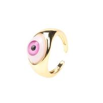 Exquisite Copper Gold Plated Demon Eyes Finger Ring Personalized Vintage Resin Eyes Ring Cool Gothic Punk Eyeball Ring Hipster