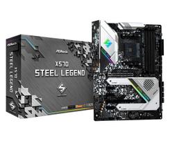 ASRock X570 Steel Legend Motherboard, compatible with AMD Ryzen 5000 series CPUs (Socket AM4). X570 ATX Motherboard [Authorized Japanese Distributor