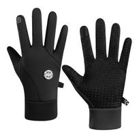 Non-Slip Full-Finger Winter Warmth Gloves Thickened Windproof Man Cycling Gloves Water-Repellent Touchscreen