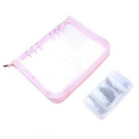 Portable Water-proof Necklace Earring Holder Bag Anti-oxidation Zip Lock Photo Storage Book Transparent Jewelry Bag Bracelet rožinė