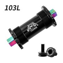 MUQZI Bicycle Titanium Ceramics Bottom Bracket MTB Road Bike BB68 103 107 110 113 119 122mm Square Tapered Axis 103mm Black