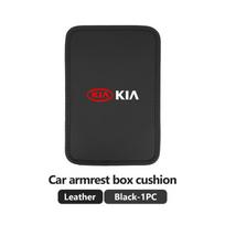 Car Armrest Box Pad Leather/Ice silk Cushion Protector Elbow Support Accessories For KIA Sportage Rio Ceed Niro Soul Stonic