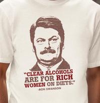 Ron Swanson Portrait T-Shirt |  Clear Alcohols Are For Rich Women On Diets  Tee L