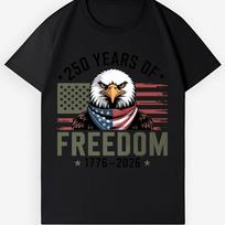 250th Anniversary Freedom Shirt Retro Bald Eagle USA Flag Patriotic Casual Shirt 3XL
