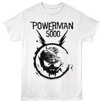 Powerman 5000 - Space Skull Logo -  Unisex Short Sleeve Children's T-shirt - White 100