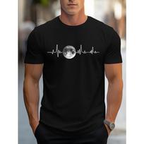 European sizes Men's Planet Print Drop Shoulder T-shirt S