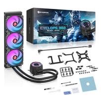 RAIJINTEK CYCLOPS 360 BLACK AIO Water Cooling CPU Cooler, 1.4-inch LCD Screen, High-Performance Liquid Metal Thermal Paste 52Wmk (0R10B00228)