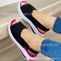 Plus Size Velcro Casual Women's Thick-Soled Sandals - 2021 Summer Collection 39
