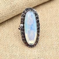 Milky Opal Solid 925 Sterling Silver Handmade Lovely Gemstone Ring Jewelry 4 balta