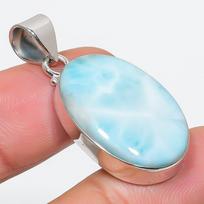 Naturalus Republic Larimar brangakmenis 925 prabos sidabro pakabukas 1,75  y0u05