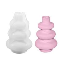 Creative Round Vase Silicone Mold Flowerpot Moulds Modern Crafting Molds Silicone Texture Flower Jar Molds for Flowerpot L white