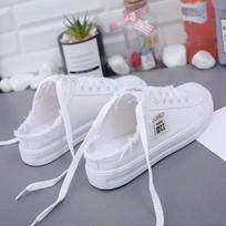 Canvas Shoes Spring and Summer White Shoes Flat-bottomed Sneakers Lazy Shoes One Pedal Half Slippers EU42/CN43 balta
