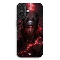 Phone Case - MANIACASE - iPhone 17 - Silicone TPU - Flexible - Itachi Uchiwa anime 3D juoda