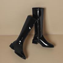 Fashion Women High Boots Trend New Heeled Shoes Designer 2025 Winter Fashion Knee High Heels Chelsea Boots Woman Pumps Party Botas Mujer 35 juoda