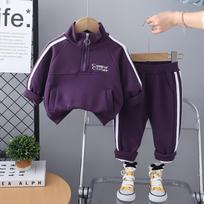 Children's Half,zip Sweatshirt And Pants Two,piece Set 90 violetinė