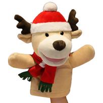 Santa Claus Snowman and Reindeer Plush Hand Puppets for Kids 3 Styles Optional 1