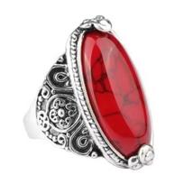 Ofertas Vintage Bohemian Style 6 Colors Oval Stone Finger Rings  for Women Engagement Wedding Bridal Size 6 -11 6