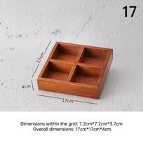 Wooden Storage Box Serving Tray Multi Compartments Divided Food Serving Plate for Home Restaurants Sushi Hot Pot Snack Dishes