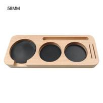 51/58mm Coffee Tamper Mat Station Stand Walnut Wood Coffee Brush Filter Storage Base Portafilter Holder Espresso Accessories