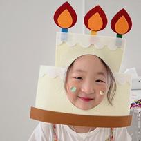 Cute Birthday Cake Style Party Cap with Rope Felt Party Photo Props Gift Headgear Hat